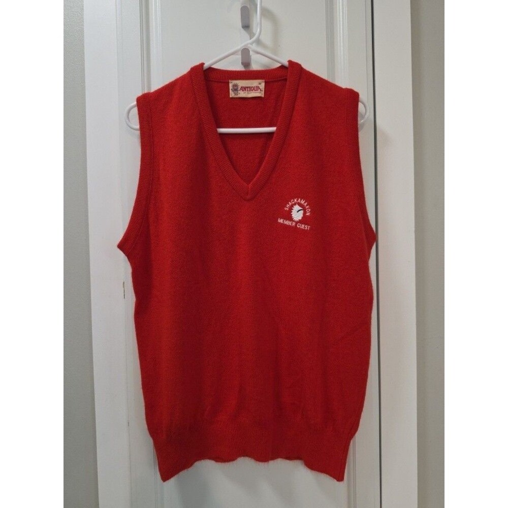 vintage antigua scottsdale red V neck sweater vest xl
